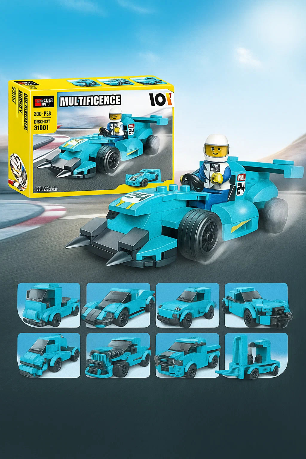 Decool Multi Blue Ghost Racing Cars 10 201 pieces [PD][1Pc]