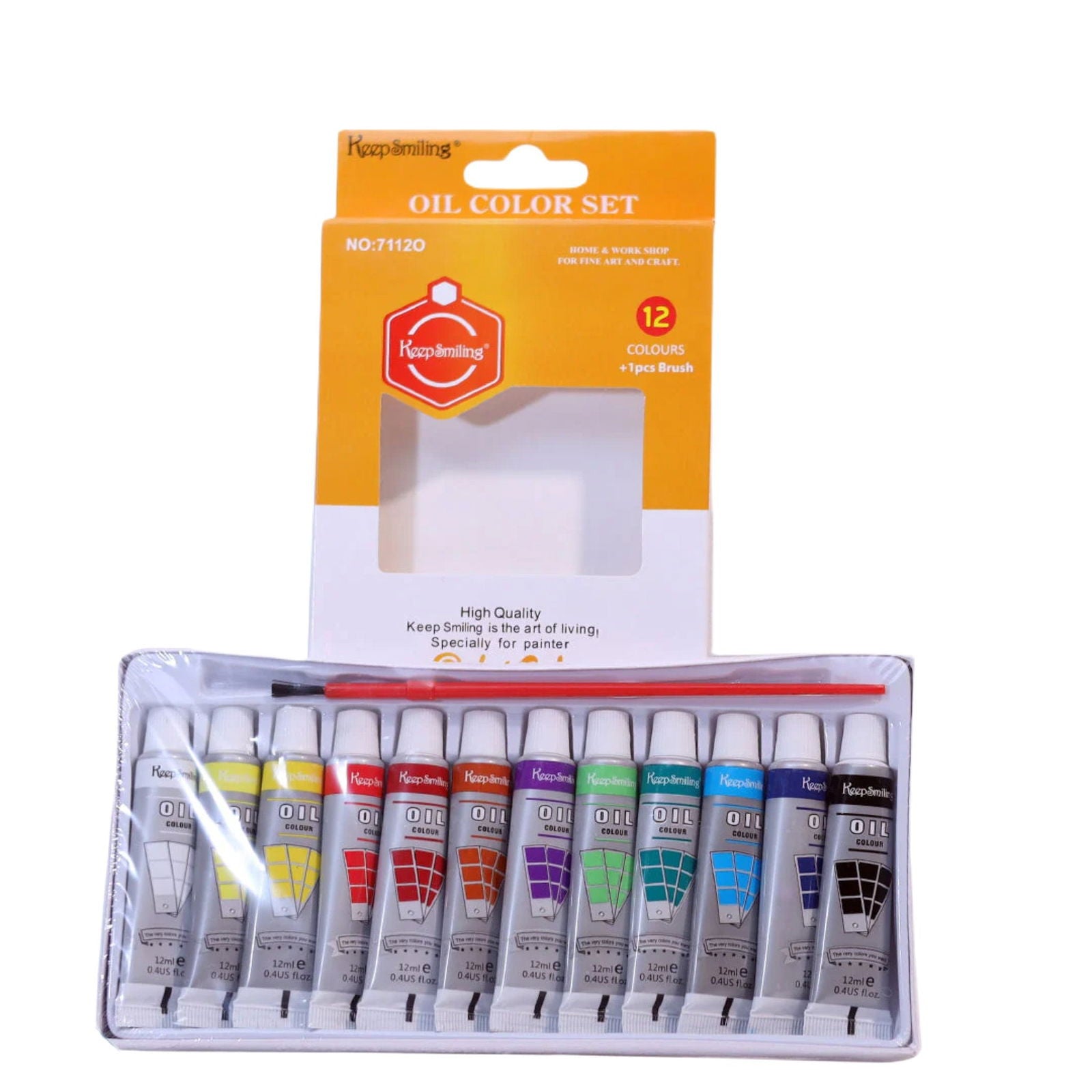 Oil Paint - Pack of 12 Paint Tubes - 12ml Oil Colors [PD][12's Set] - Kaliber