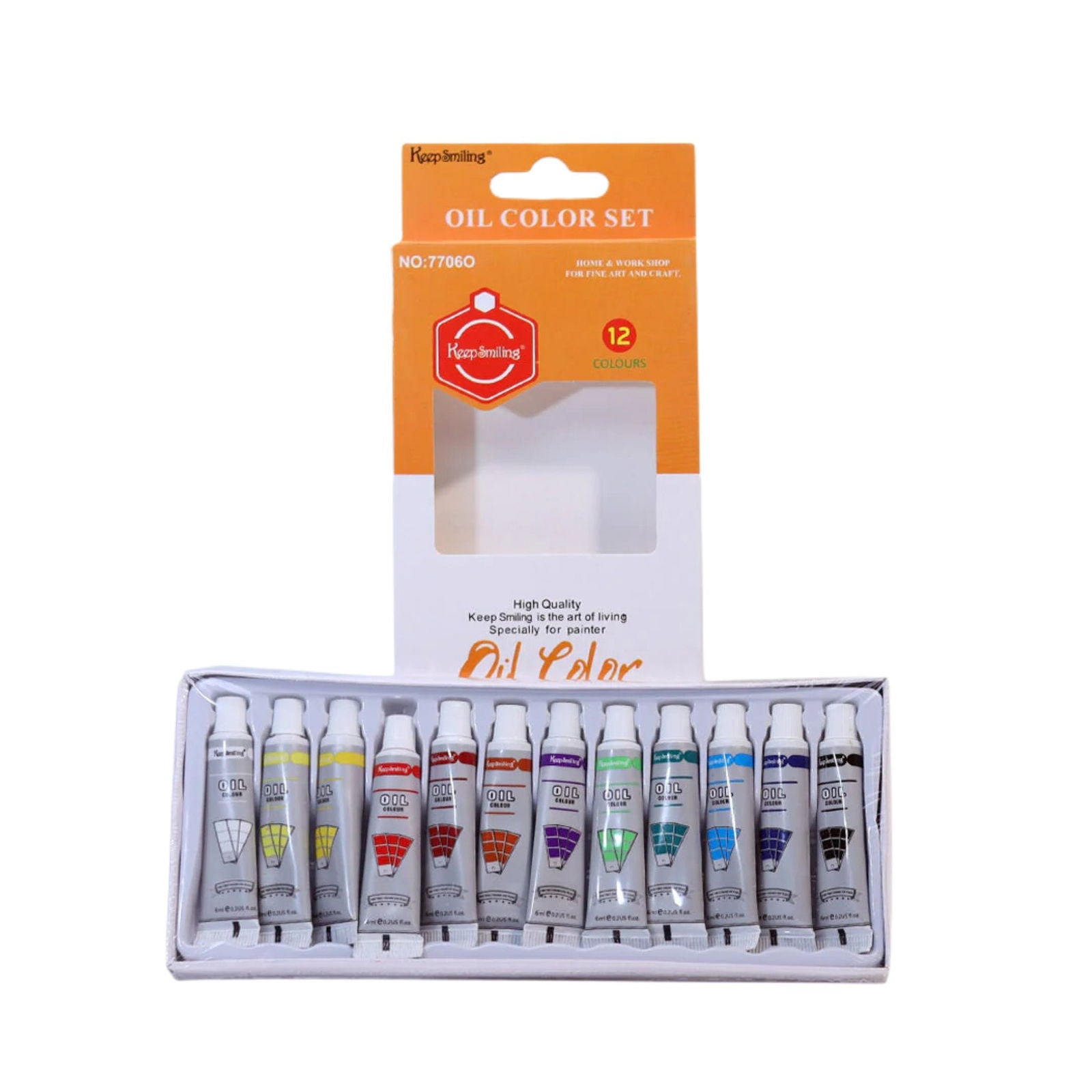 Oil Paint - Pack of 12 Paint Tubes - 6ml Oil Colors [PD][12's Set] - Kaliber