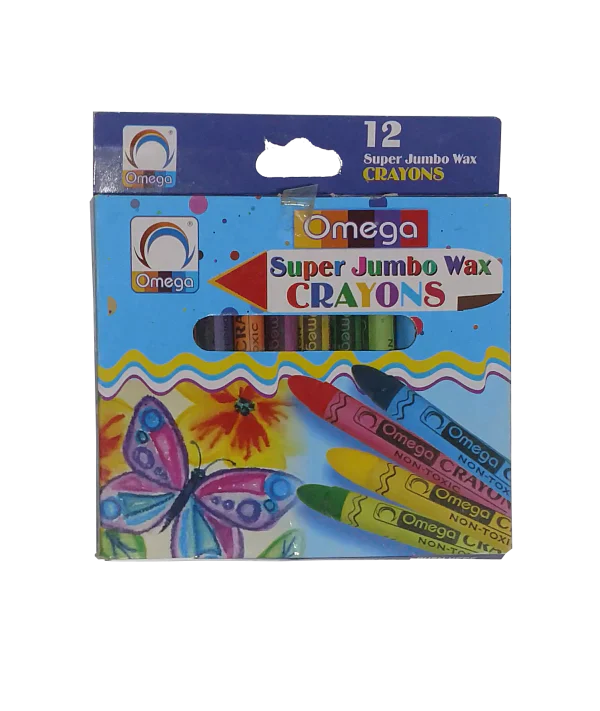 Omega Junior Crayons Non Toxic 12 Colors [IP][1Pack] - Kaliber