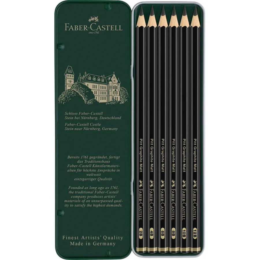 Pitt Graphite Matt pencil tin of 6 [IP][1Box] - Kaliber