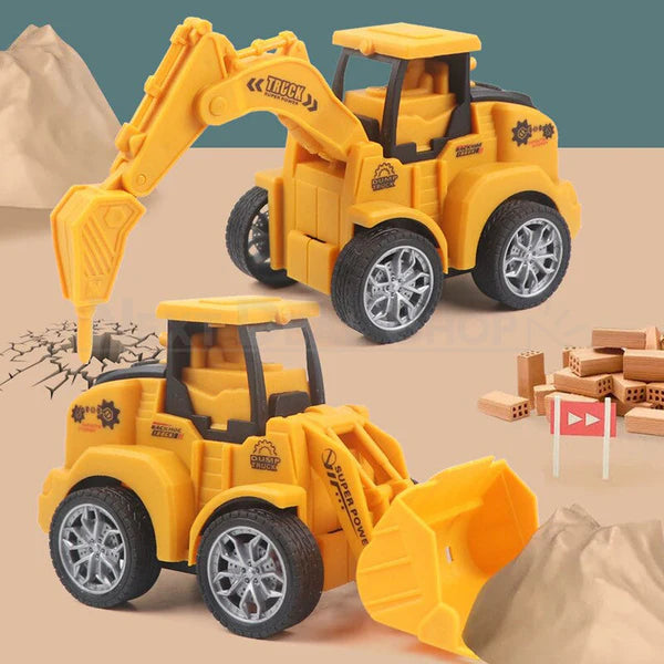 Push and Go Construction Vehicle Toy Pack Of 4 pcs [PD]