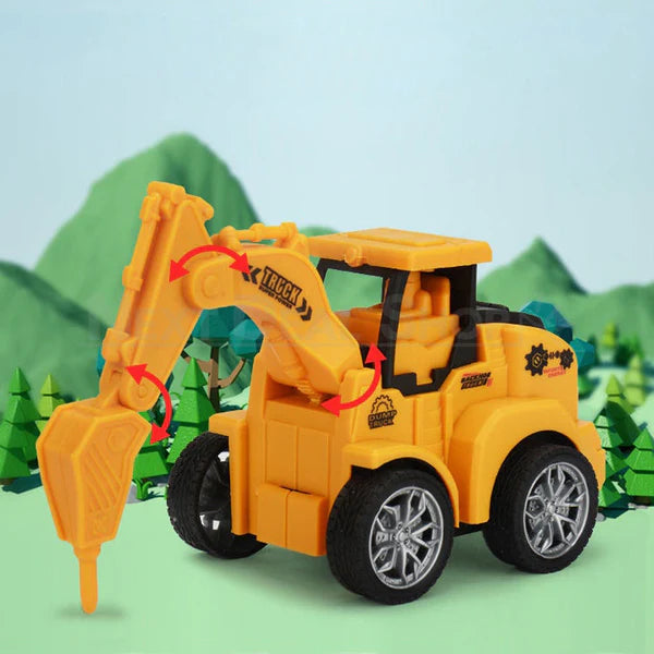 Push and Go Construction Vehicle Toy Pack Of 4 pcs [PD]
