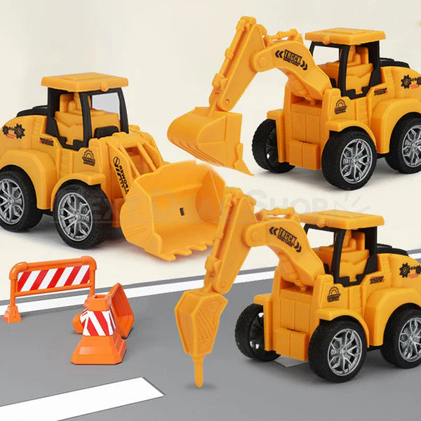 Push and Go Construction Vehicle Toy Pack Of 4 pcs [PD]
