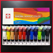 Sakura Acrylic color Tube 20ml mix Color 12Pc's Set [IP] - Kaliber