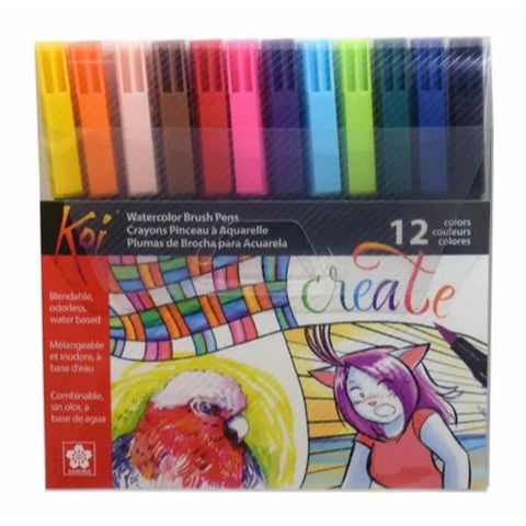 Sakura Koi Coloring Brush Pen Pack Of 12 [IP] - Kaliber