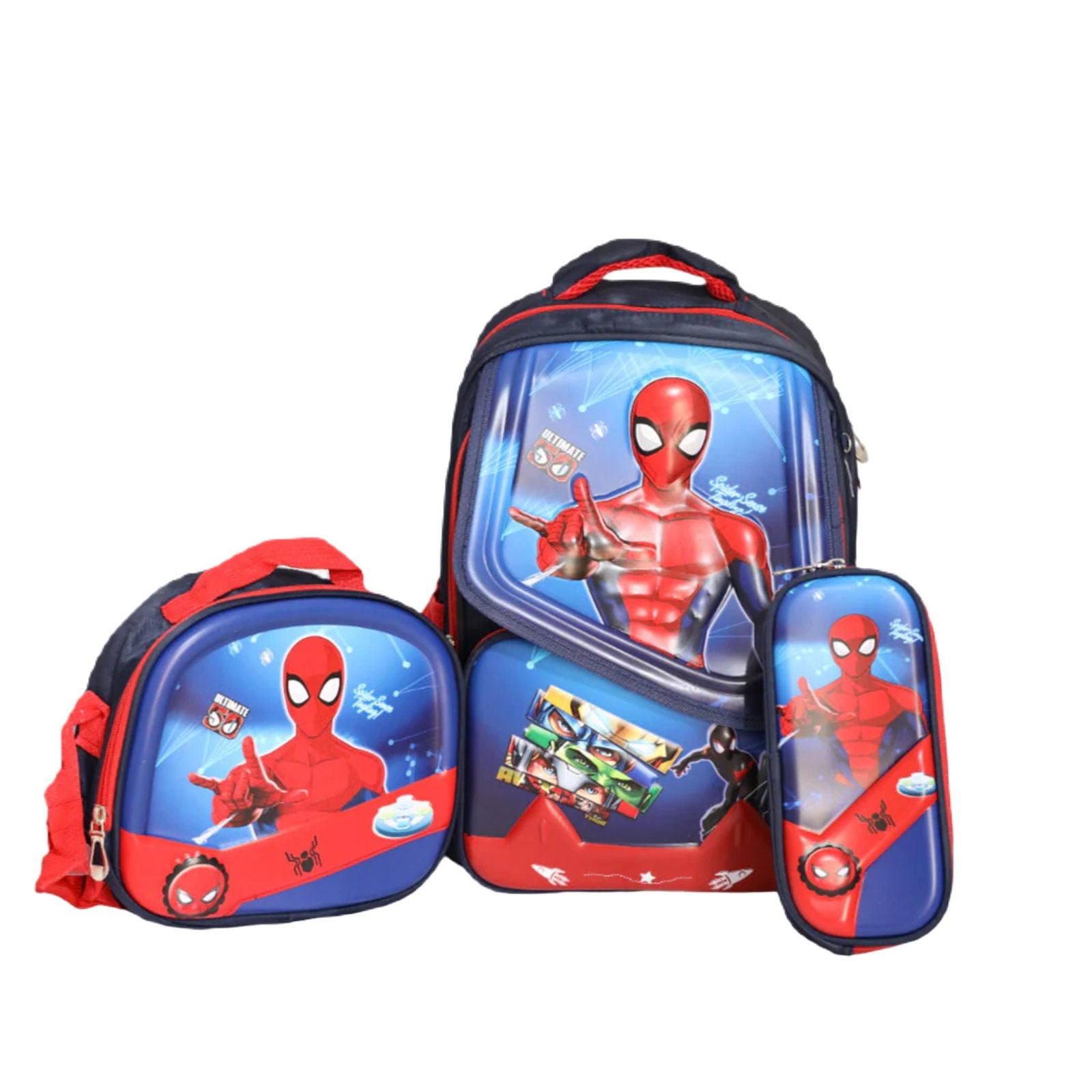 Spiderman Flip School Bag Trolley School Bag For Kids Backpack [PD][1Pc] - Kaliber