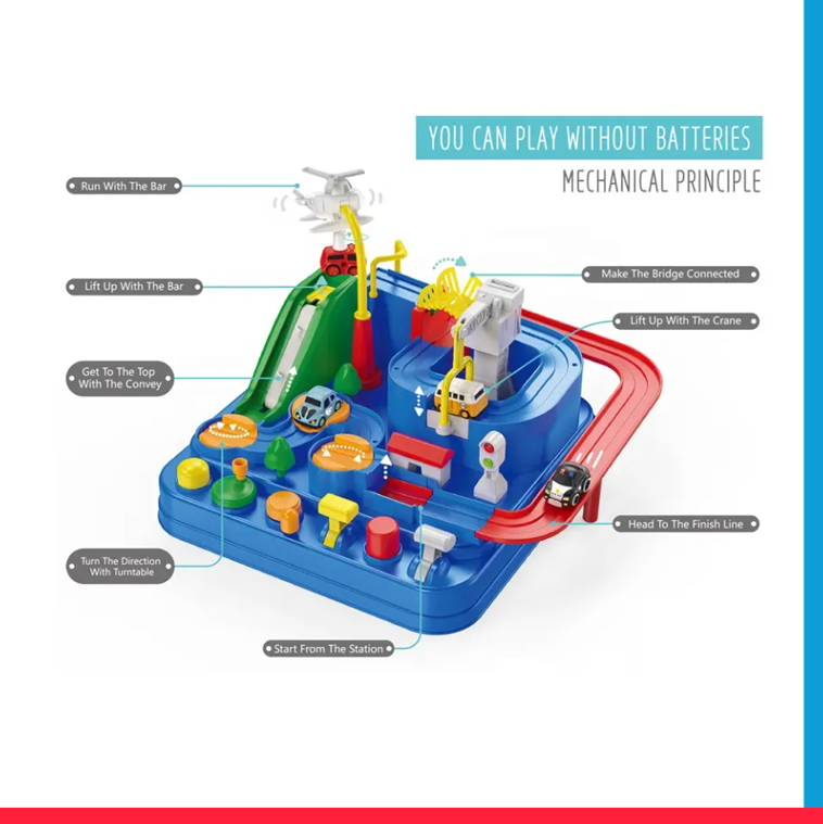 Car Adventure Race & Rescue Track With Magnetic Cars [PD][1Pc]