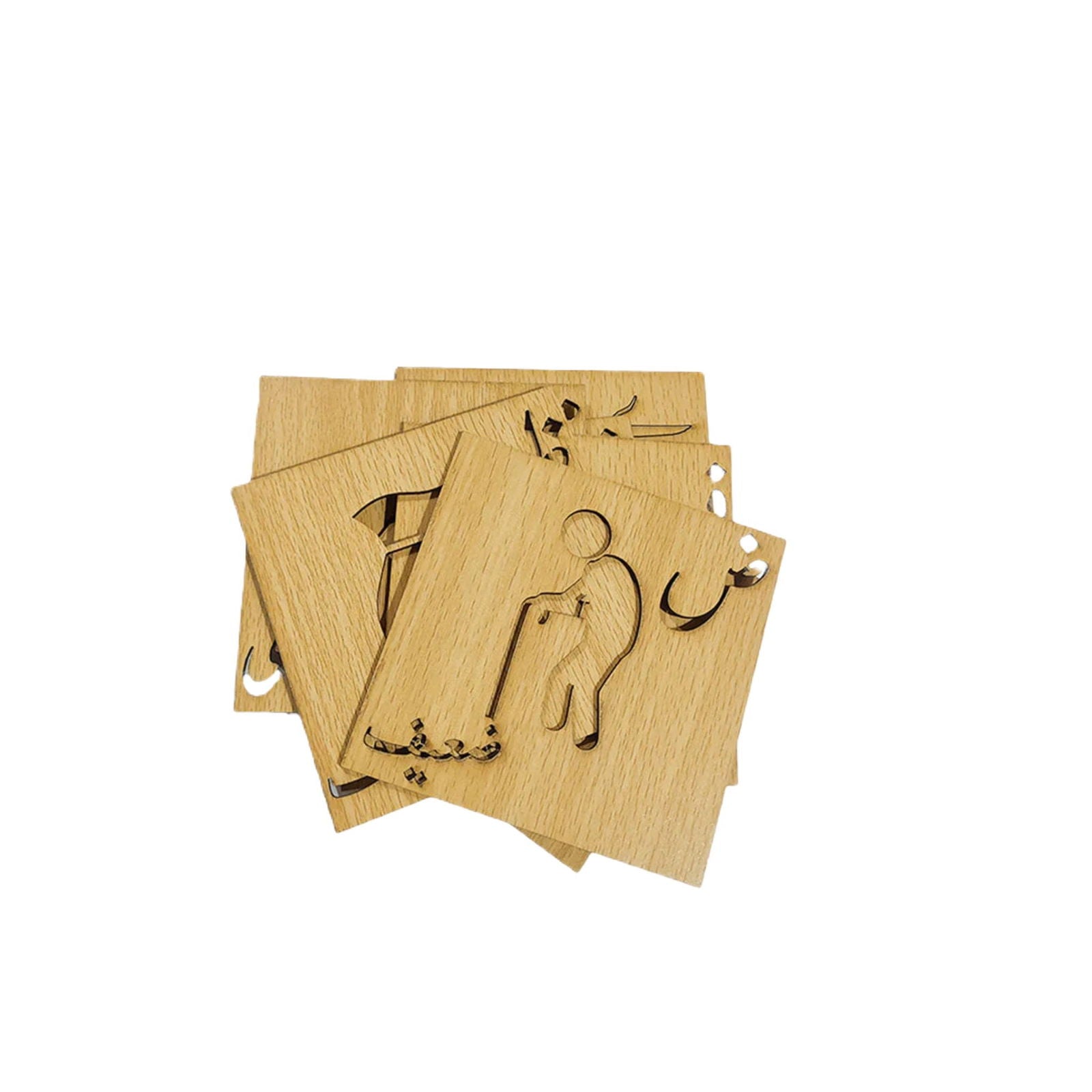 Urdu Stencils Wooden Writing And Drawing Tracing Slate With Pictures [1Set][PD] - Kaliber