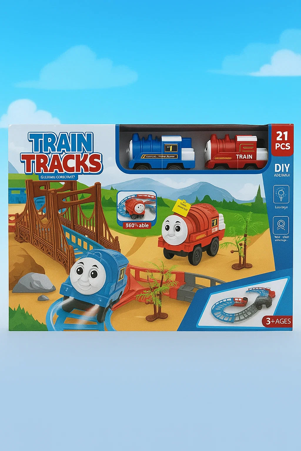 Train Tracks Cartoon Play Set For Kids [PD]