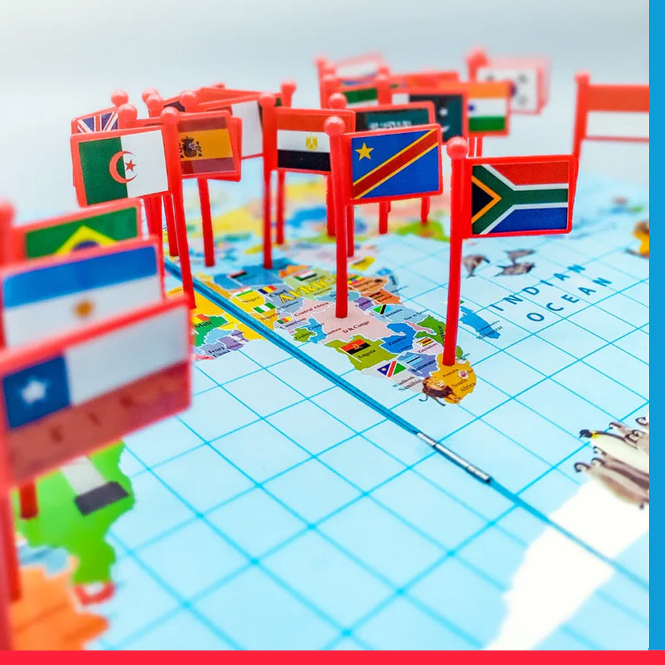 Educational Wooden World Map National Flags [PD][1Pc]