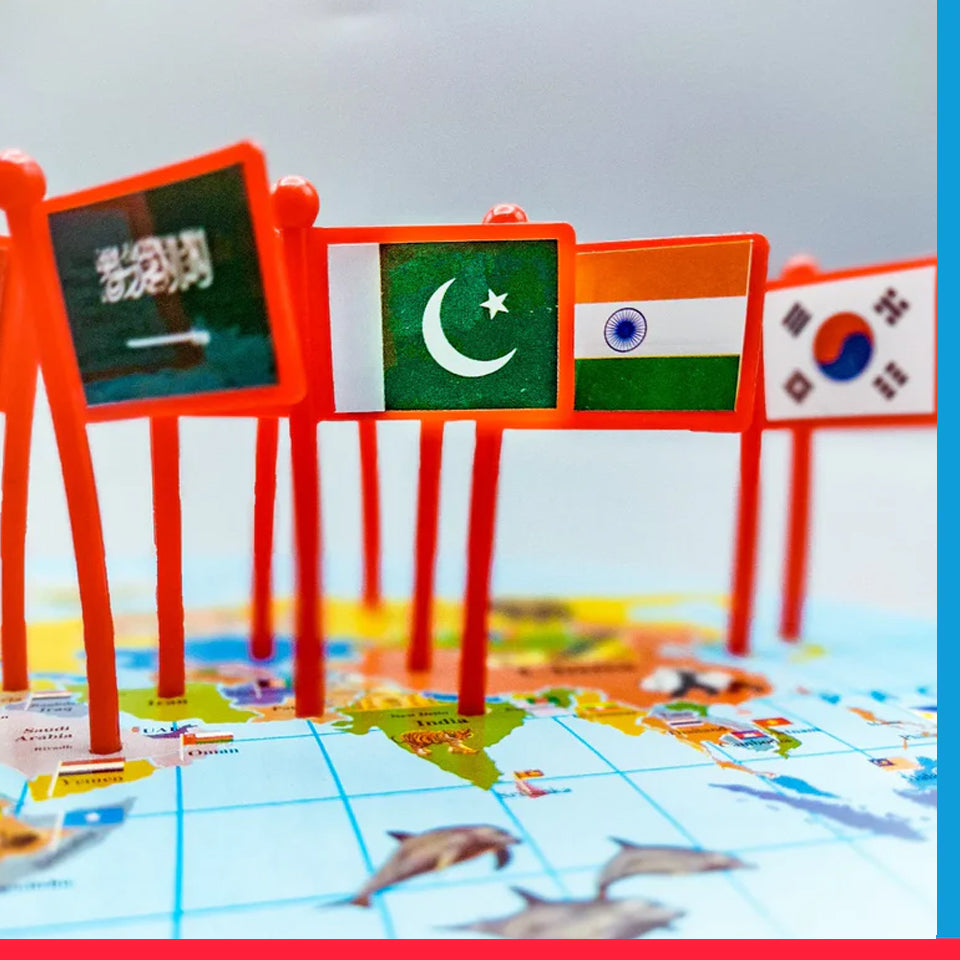 Educational Wooden World Map National Flags [PD][1Pc]