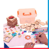 Kids Wooden Stencils Drawing Kit [PD][1Set]