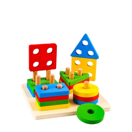 Wooden Geometric Shape Educational and Learning Toys [PD][1Pc] - Kaliber