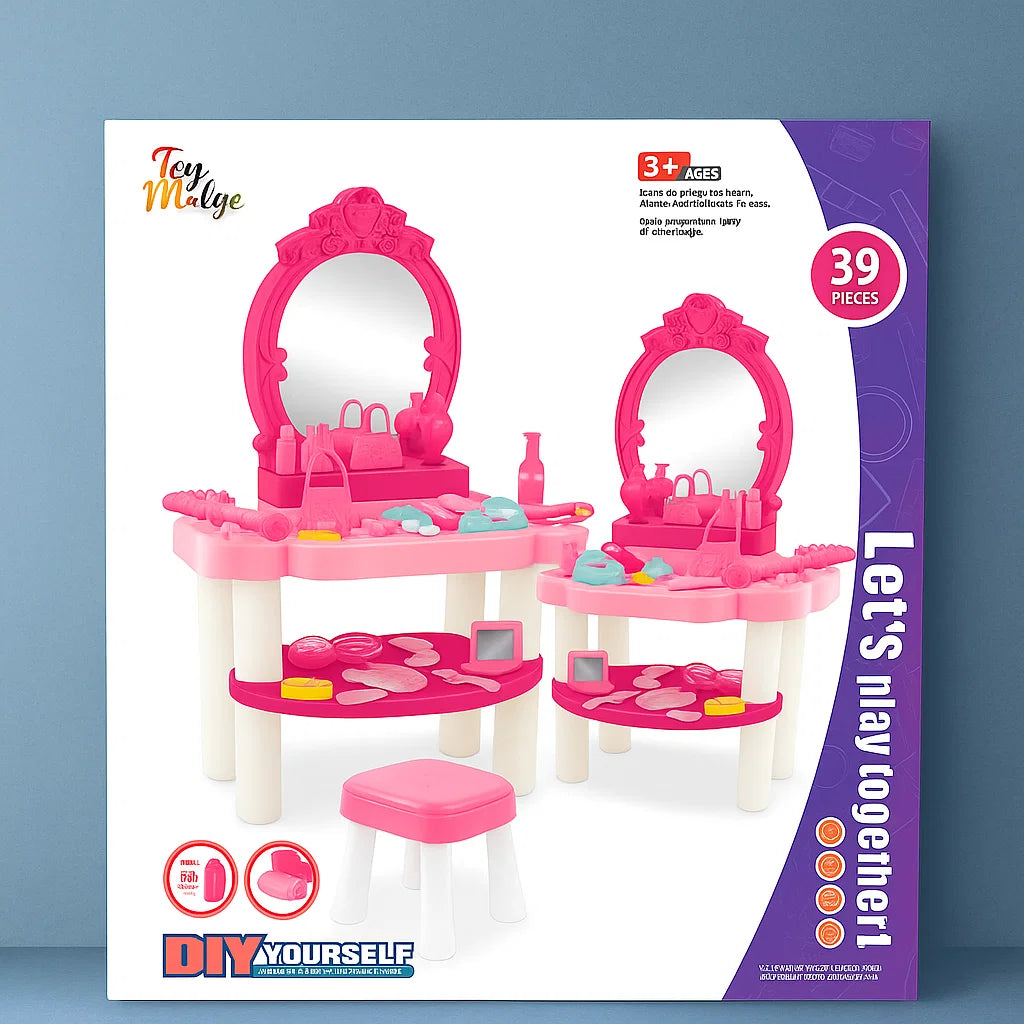 Little Princess Dressing Table Set -39-Piece Play Makeup Kit [PD]
