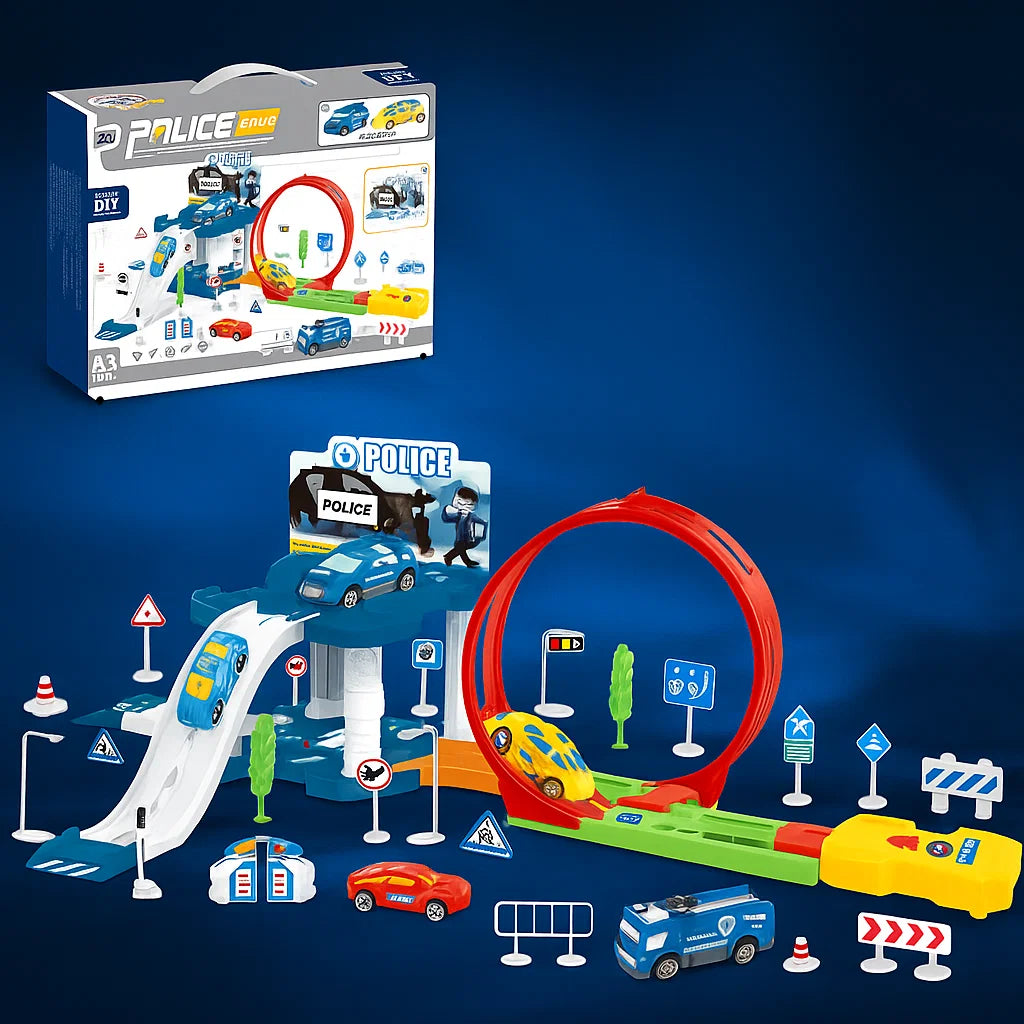 Kids plastic Diy Ejection Track Pretend play Mini Model Car[PD]