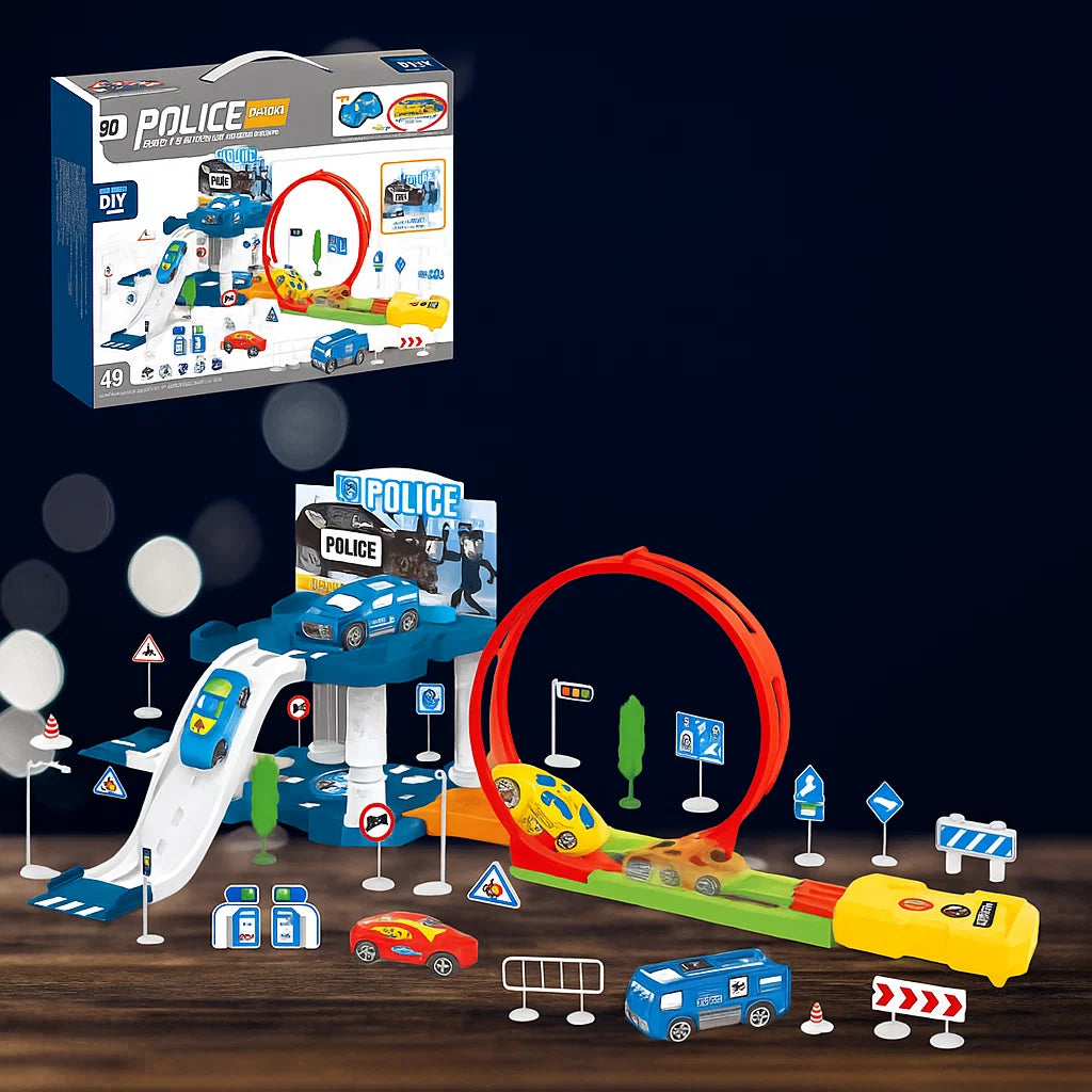 Kids plastic Diy Ejection Track Pretend play Mini Model Car[PD]