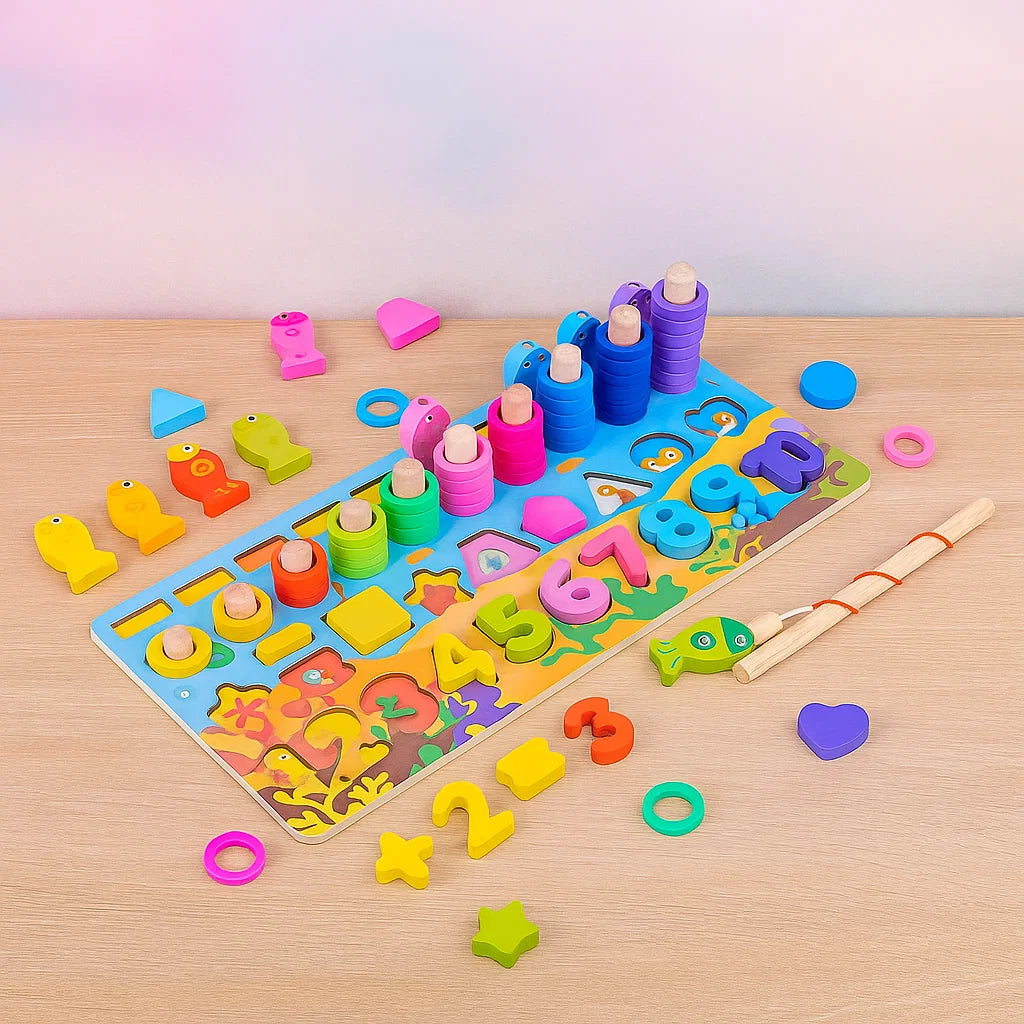 6in1 Early Educational Logarithmic Wooden Board Small [1Pc][PD]