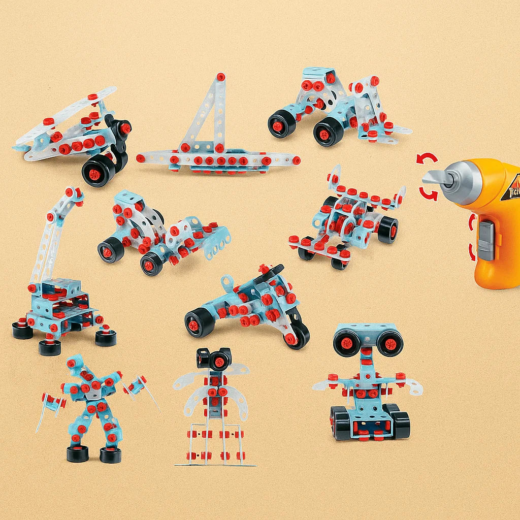 Junior Engineer Kids Construction Tool Kit with Battery Operated Drill | 552PCS [PD]