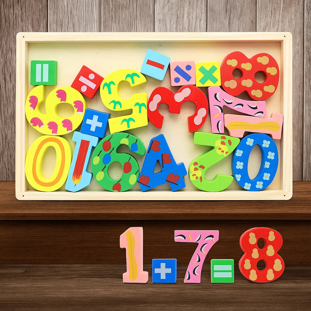 Baby Montessori Boxed Numbers Blocks Educational Wooden Toys[PD][1Pc]