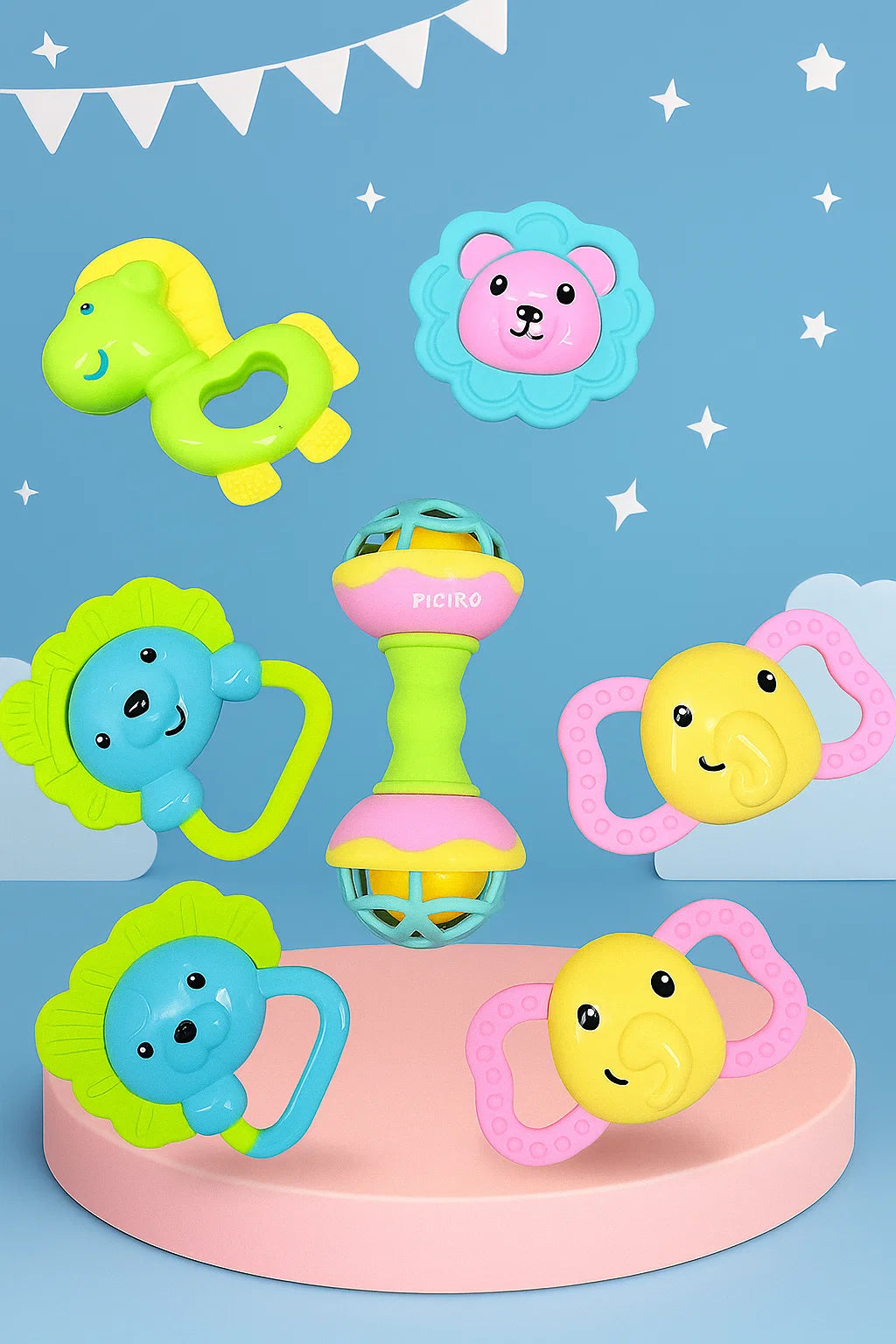 High quality lovely 5 pack baby rattle toy set [PD][1Set]
