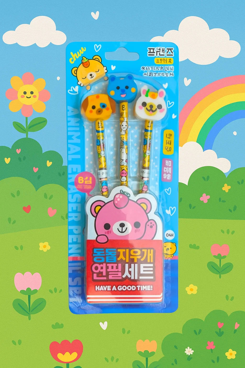 Beautiful Design Eraser Cap HB Wooden (3 Pencils Pack) [PD]