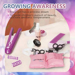Kids Hair Salon Toy, Beauty Salon Playset for Kids Pretend Play Game, Children Parlor Hair Styling Tools[PD]
