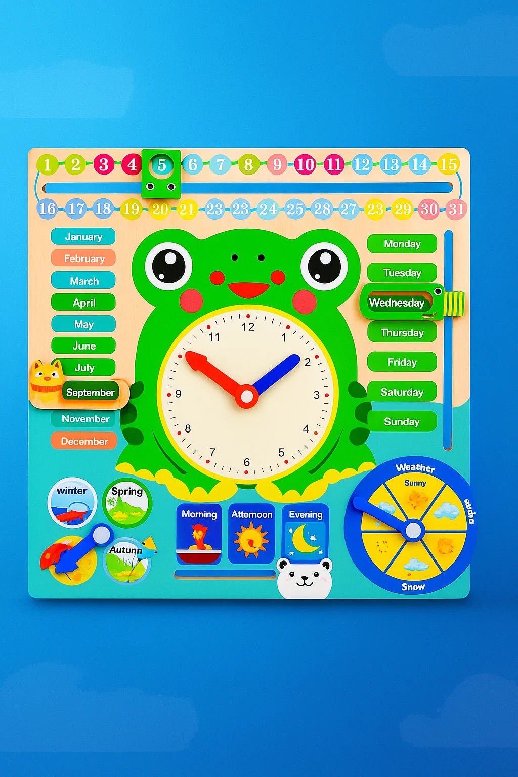 Multifunctional Calendar Clock - Frog [PD]