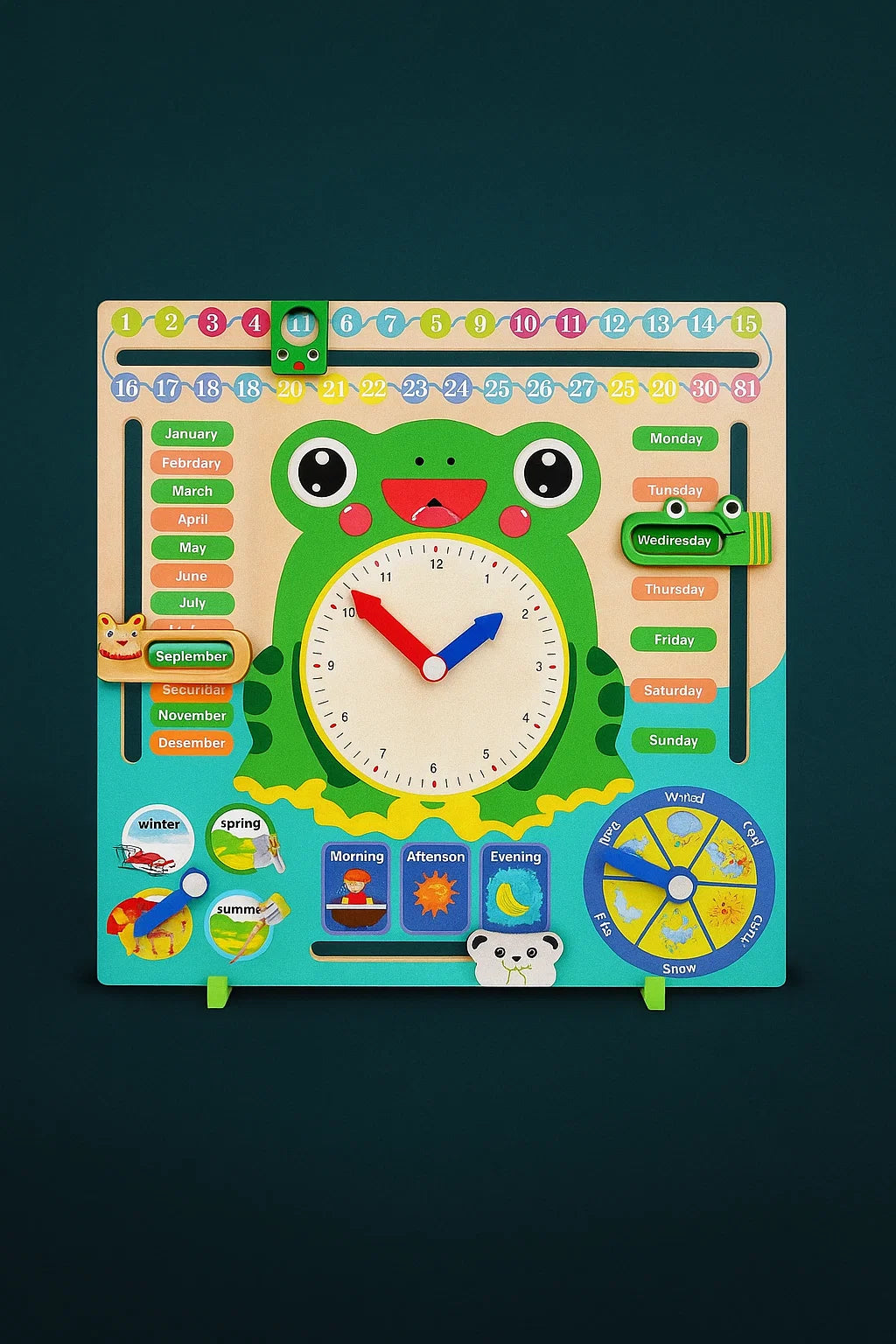 Multifunctional Calendar Clock - Frog [PD]