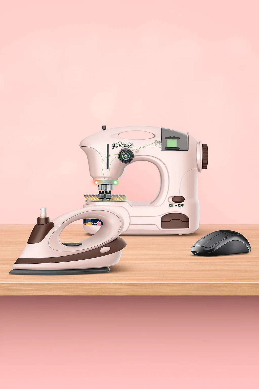 Mini Electric Sewing Machine And Iron Play House Toy [PD][1Pc]