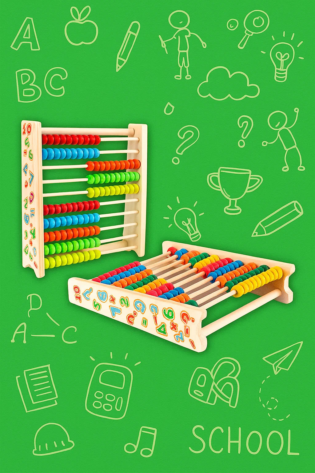 Wooden Colorful Calculation Rack for Kids [PD][1Pc]