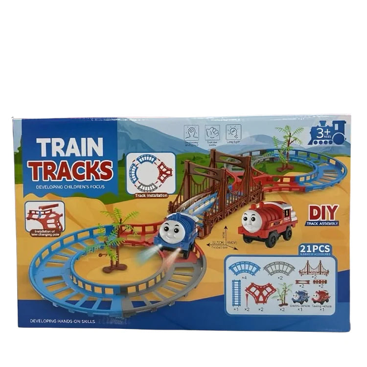 Train Tracks Cartoon Play Set For Kids [PD]