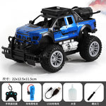Alloy Off Road Vehicle Door Opening Remote Control Vehicle Spray Off Road Vehicle Children Toy Car Blue [PD]