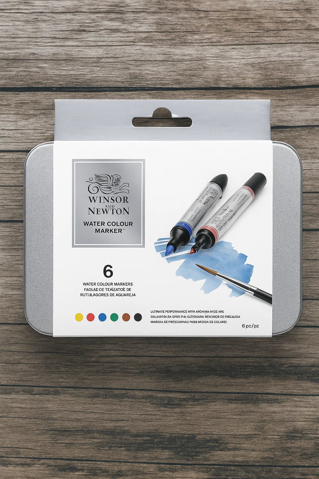 Winsor & Newton 6 Watercolor Markers [IP][1Pack]