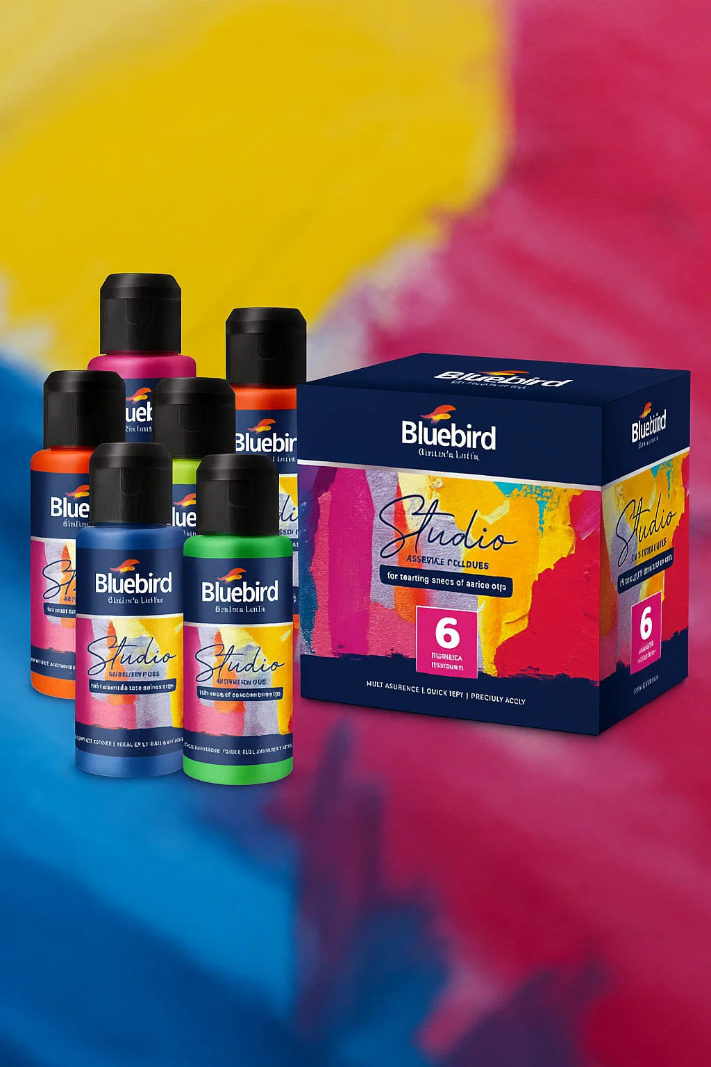 Studio Acrylic Colors â€“ 100 ml â€“ Set of 6 Neon Shades [IP][Pack]