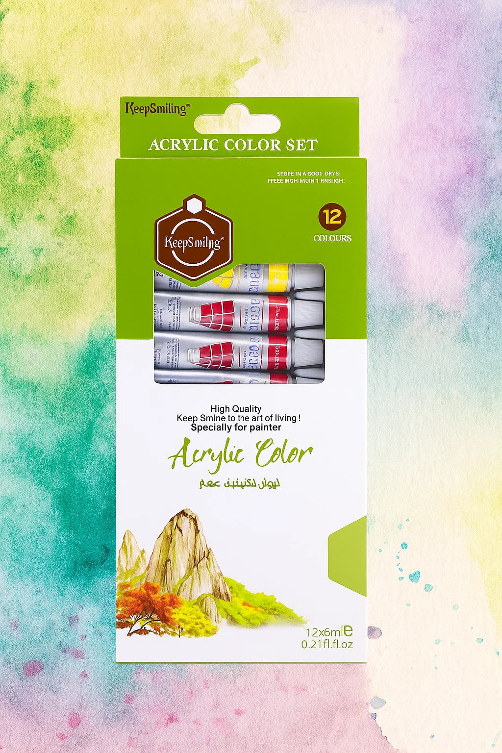 Keep smiling Acrylic Paint Tubes 6ml [PD][12's Set]