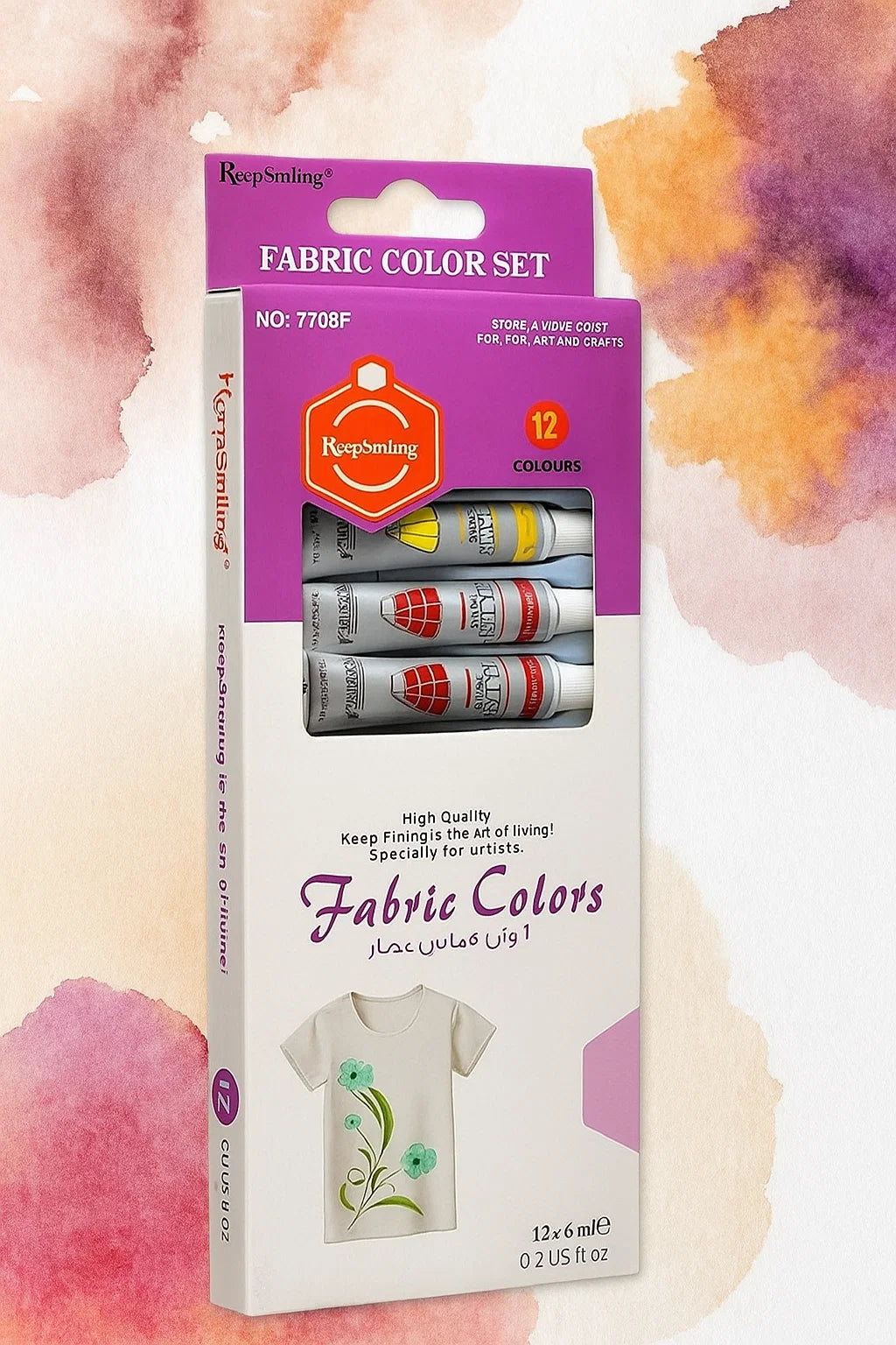 Keep Smiling Fabric Paint Pack of 12 6ml [PD][12's Set]