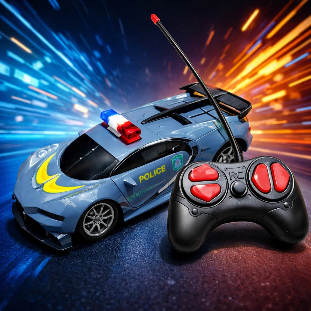 Remote Control Police Supercar – 27 MHz RC Patrol Car Toy with Light [PD.]